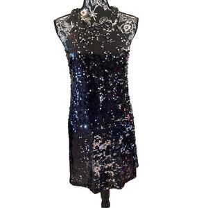Speechless Black Silver Sequin Formal Dress Dance Glam Party Birthday